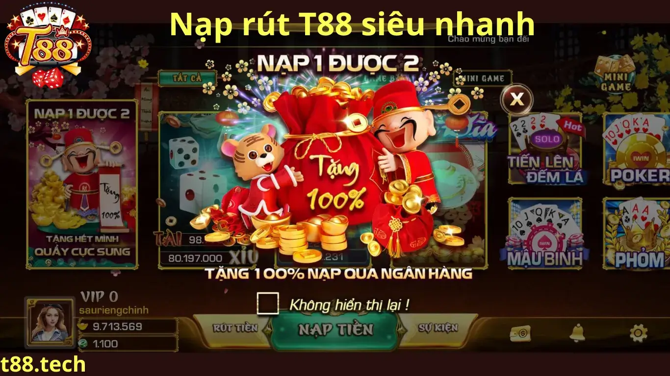 Nạp rút cực nhanh chóng tại T88